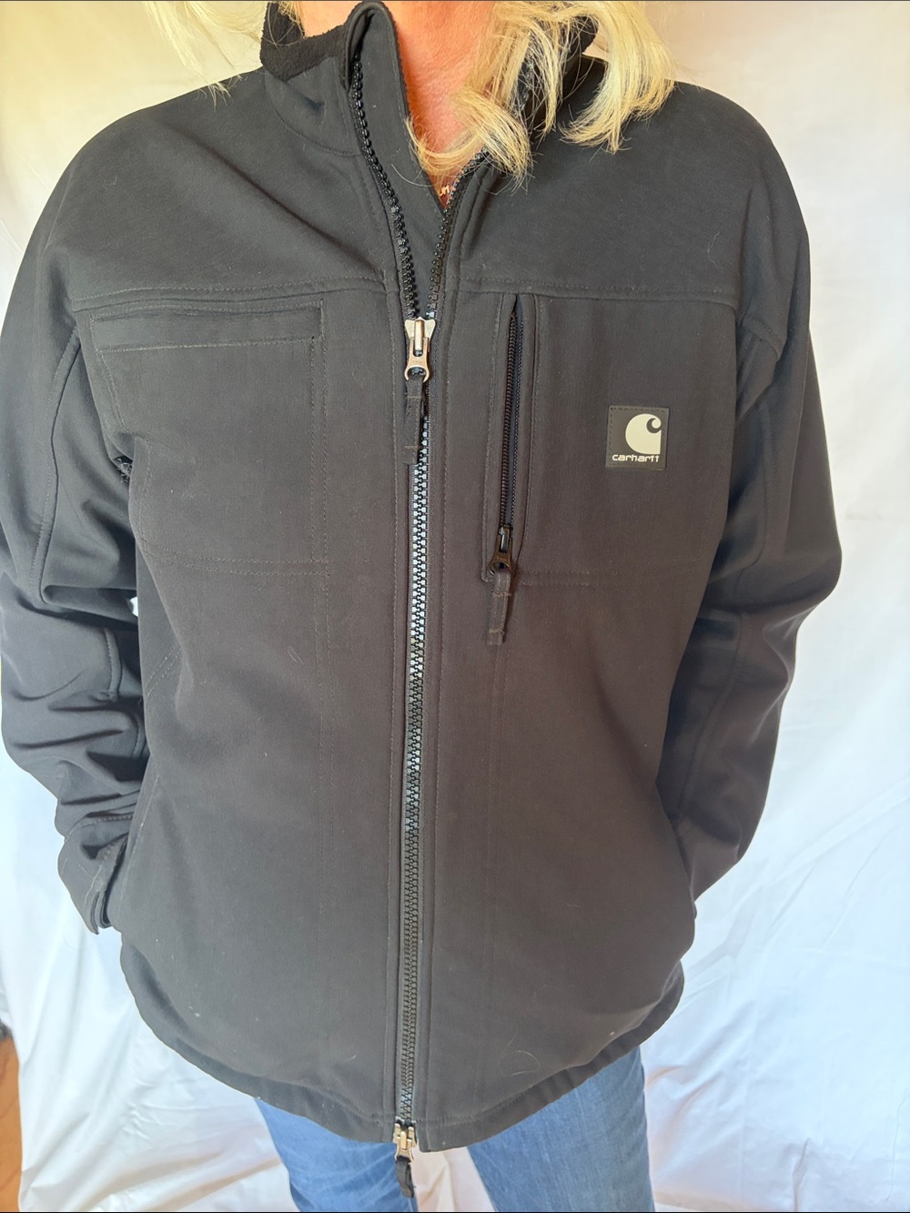 Carhartt Black Lightweight Zip-Front Shirt Jacket